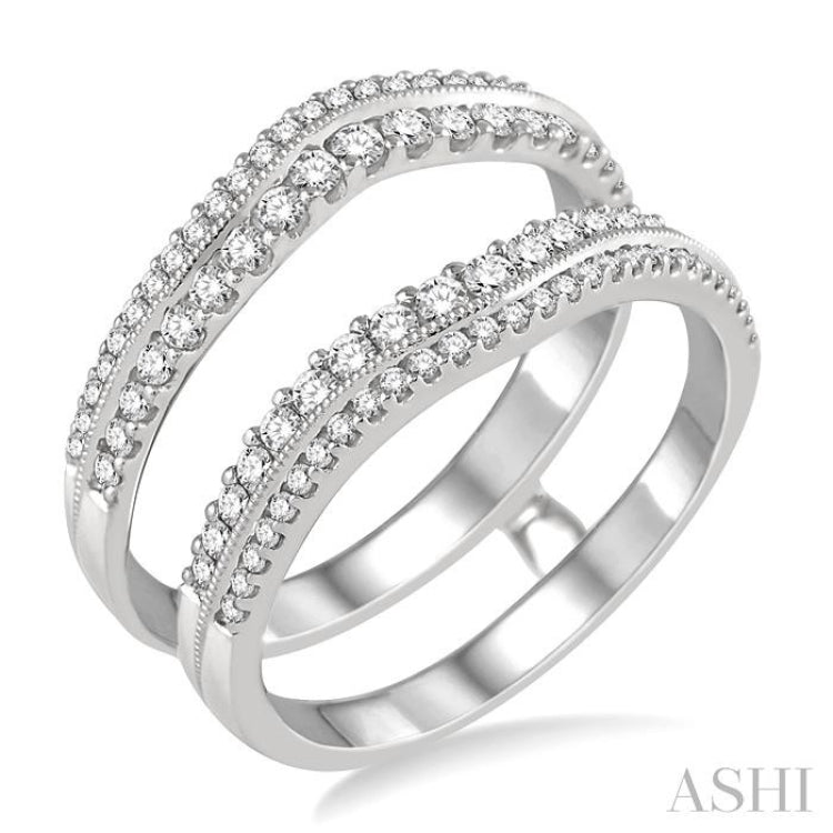 5/8 ctw Round Cut Diamond Insert Ring in 14K White Gold