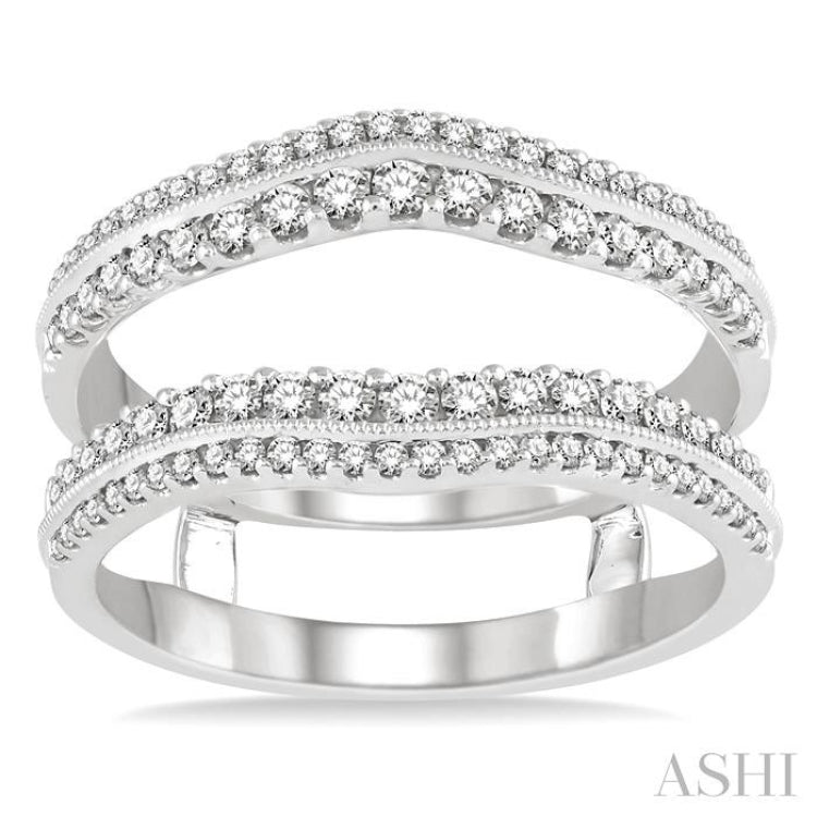 5/8 ctw Round Cut Diamond Insert Ring in 14K White Gold