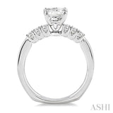 1 ctw Diamond Engagement Ring with 5/8 ct Princess Cut Center Stone in 14K White Gold