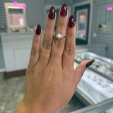 10k White Gold Culture Pearl with Diamond Accents Ring