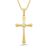 10k Yellow Gold Diamond Cross Necklace