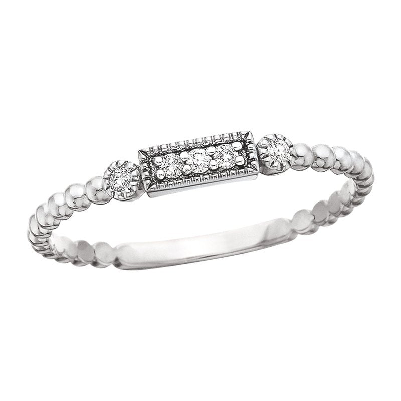 10k White Gold Stackable Diamond Band