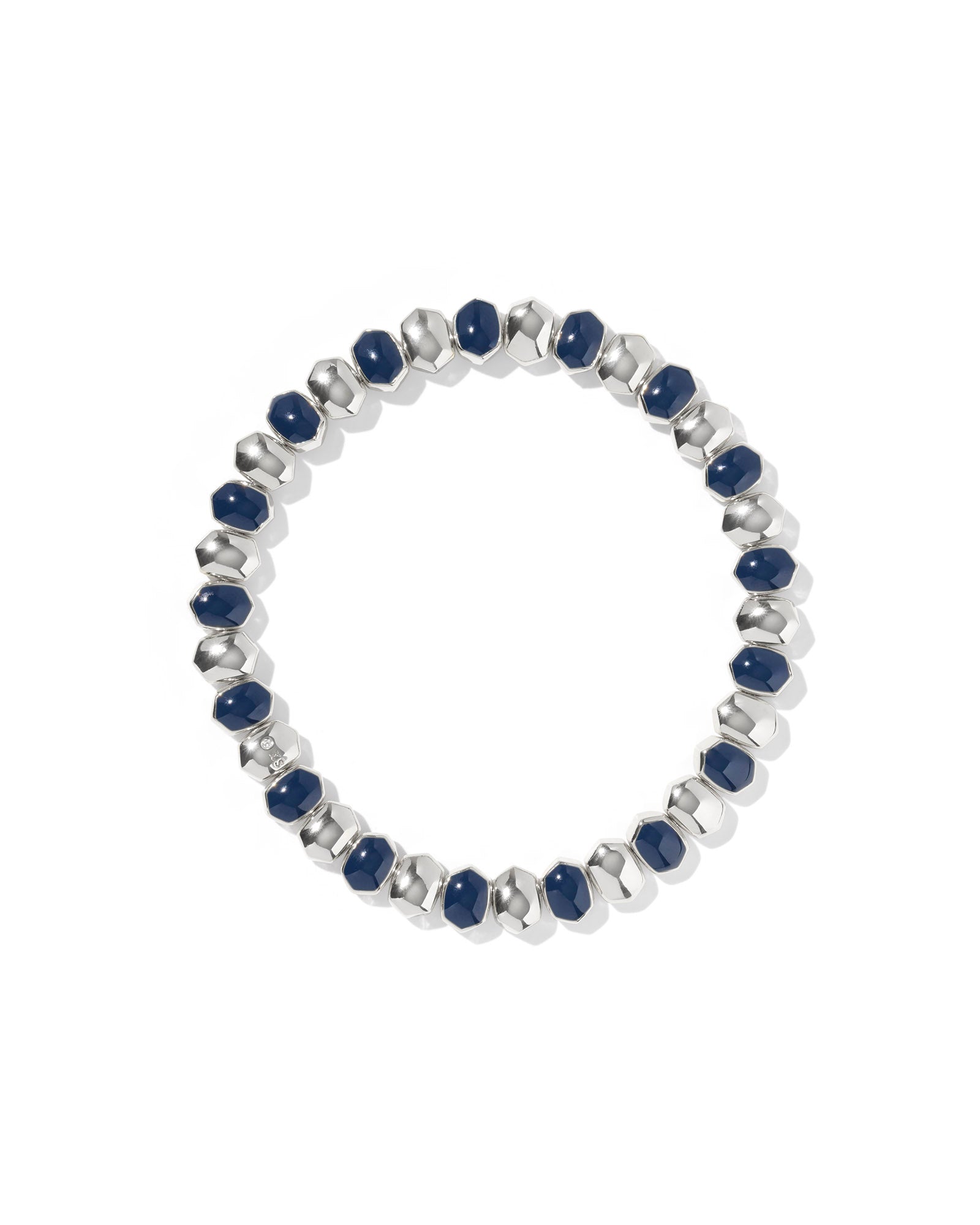 Kendra Scott Daphne Stretch Bracelet- Silver with Navy Enamel