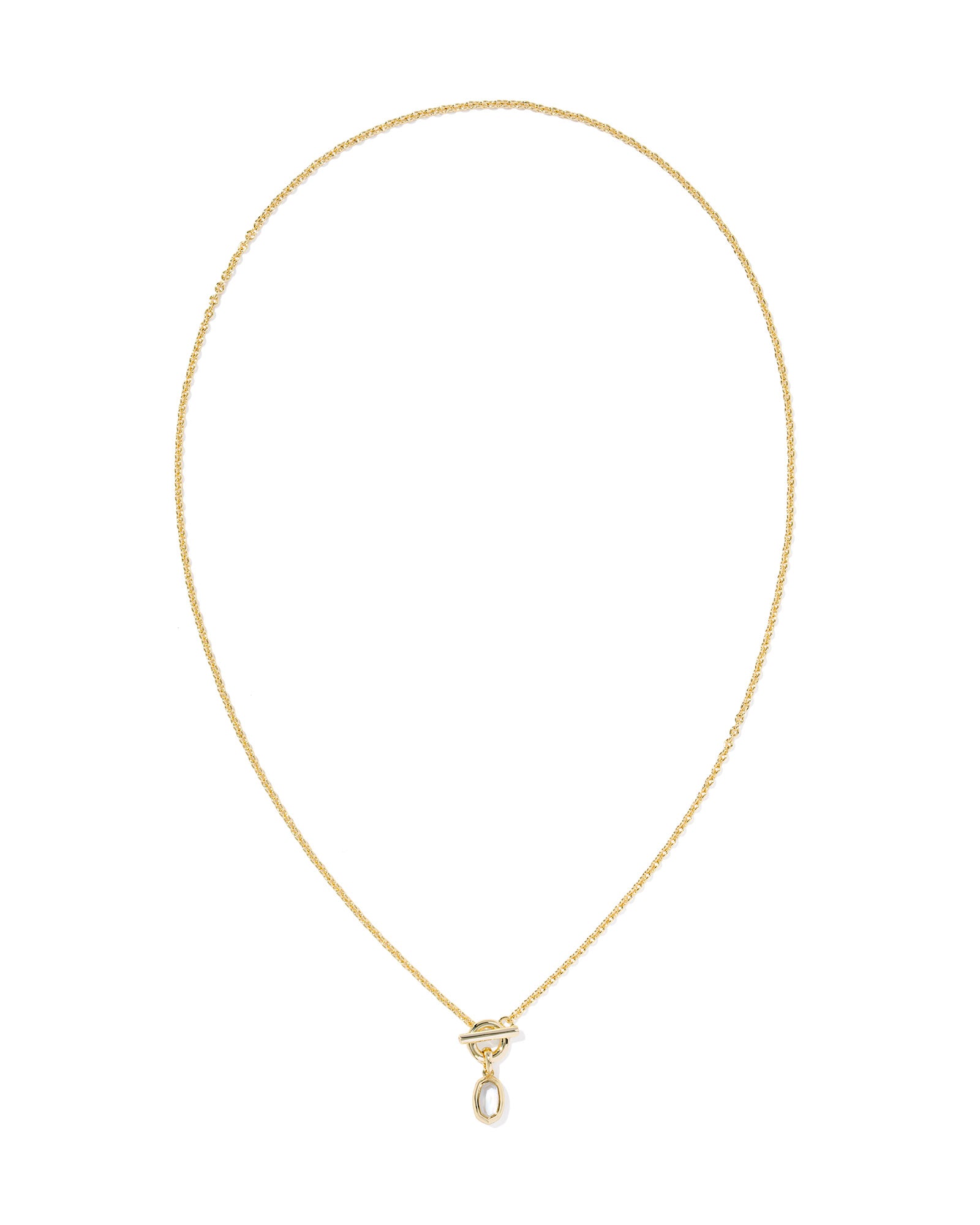 Kendra Scott Mini Elisa Toggle Pendant- Goldtone with Ivory Mother of Pearl