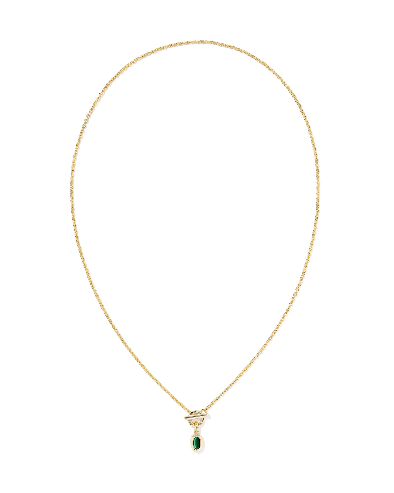 Kendra Scott Mini Elisa Toggle Pendant- Goldtone with Green Tigers Eye