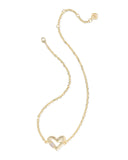 Kendra Scott Emery Heart Necklace- Goldtone with White CZ