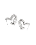 Kendra Scott Emery Heart Hoop- Silver with White CZ