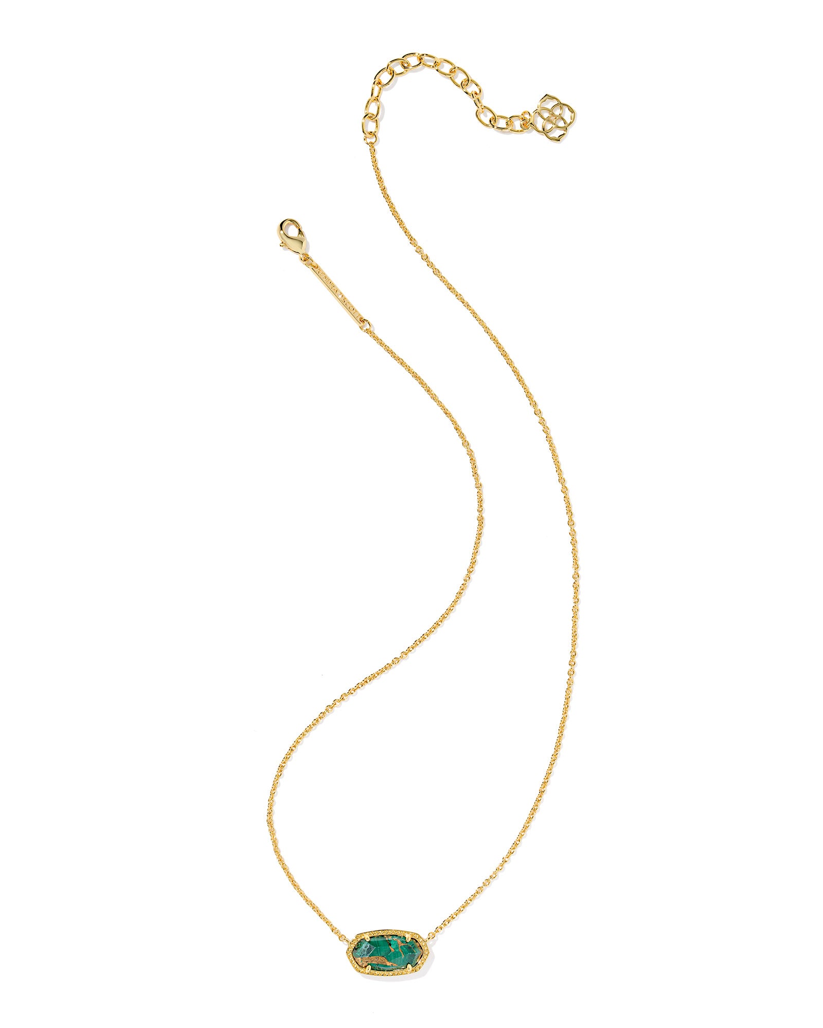 Kendra Scott Elisa Necklace - Bronze with Veined Green Malachite