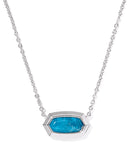 Kendra Scott Elisa Bezel Necklace- Silver with Variegated Indigo Magnesite