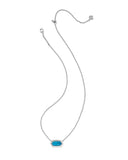 Kendra Scott Elisa Bezel Necklace- Silver with Variegated Indigo Magnesite