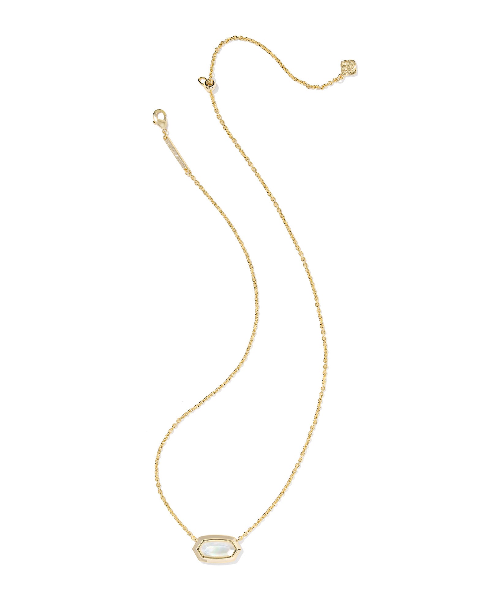 Kendra Scott Elisa Bezel Necklace- Goldtone with Ivory Mother of Pearl