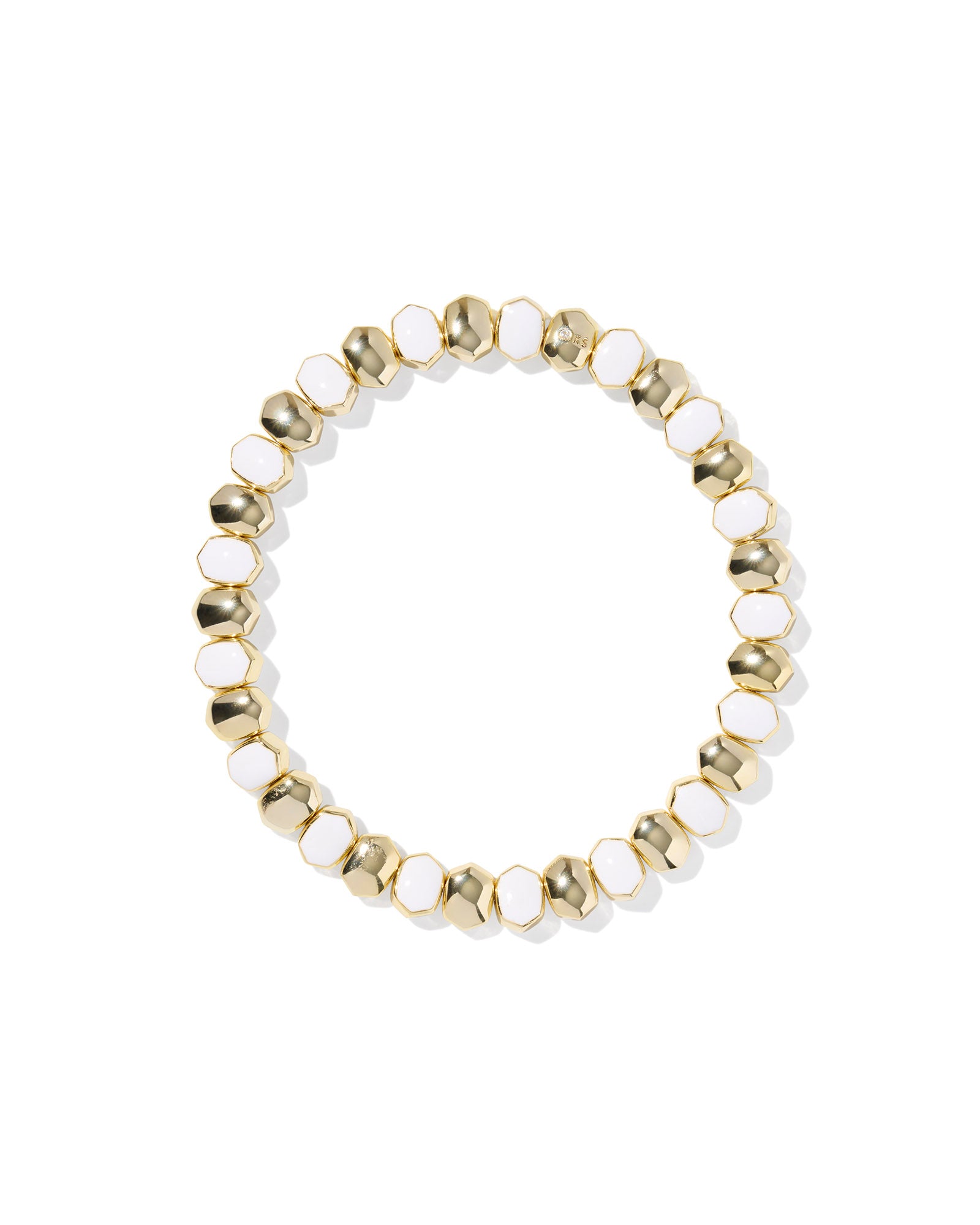 Kendra Scott Daphne Stretch Bracelet- Goldtone with White Enamel