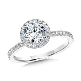 14k White Gold Lab Grown Round Diamond Halo Ring