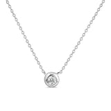 14k White Gold Bezel Set Diamond Necklace
