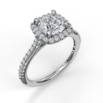 14k White Gold Semi Mount Diamond Ring