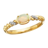 10k Yellow Gold Opal & Diamond Ring