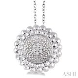 1/50 Ctw Round Cut Diamond Pendant in Sterling Silver with Chain