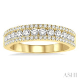 1 Ctw Channel Round Cut Diamond Wedding Band in 14K Yellow Gold