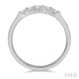 1/4 Ctw 5 Stone Round Cut Diamond Wedding Band in 14K White Gold