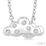 1/20 Ctw Cloud Round Cut Diamond Petite Fashion Pendant With Chain in 10K White Gold