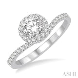 1/3 Ctw Diamond Semi-Mount Engagement Ring in 14K White Gold