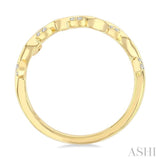 1/10 Ctw Single Cut Diamond Leaf Stackable Band in 10K Yellow Gold