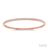 1 Ctw Round Cut Diamond Bangle in 14K Rose Gold
