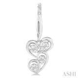 1/10 ctw Round Cut Diamond Twice Heart Earrings in Sterling Silver