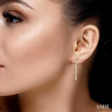 3 Ctw Single Line Drop Round Cut Diamond Tennis Earring in 14K Yellow Gold