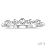 1/5 Ctw Circular Mount Ball Link Round Cut Diamond Stackable Band in 14K White Gold