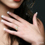 3/4 Ctw Oval Shape Diamond Lovebright Diamond Ring in 14K Yellow and White gold