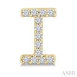 1/10 Ctw Initial 'I' Single Cut Diamond Earrings in 10K Yellow Gold