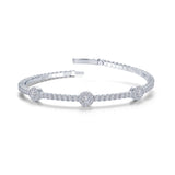 3.20 CTW Halo Station Flexible Tennis Bracelet