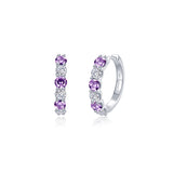 Josie Amethyst Hoop Earrings 