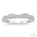 1/10 Ctw Round Cut Diamond Wedding Band in 14K White Gold