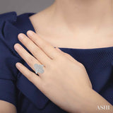 1/2 Ctw Floral Geometry Round Cut Diamond Ladies Ring in 14K White Gold