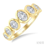 1 Ctw 7 Stone Bezel Set Oval Cut Diamond Fashion Band in 14K Yellow Gold