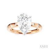 1/5 Ctw Akari Pear Shape Round Cut Diamond Semi-Mount Engagement Ring in 14K Rose and White Gold