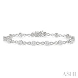 1 1/2 Ctw Lovebright Round Cut Diamond Infinity Link Bracelet in 14K White Gold