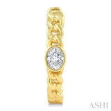 1/3 Ctw Bezel Set Oval Cut Diamond Curb Link Fashion Hoop Earring in 14K Yellow Gold