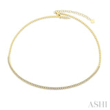 1 Ctw Round Cut Diamond Choker Necklace in 14K Yellow Gold