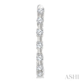 1/4 Ctw Round Cut Diamond Floating Hoop Fashion Earrings in 10K White Gold