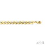 1/6 Ctw Bold Panther Link Round Cut Diamond Fashion Bracelet in Yellow Gold Vermeil