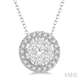 1/3 Ctw Lovebright Round Cut Diamond Pendant With Chain in 14K White Gold