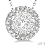 1/3 Ctw Lovebright Round Cut Diamond Pendant With Chain in 14K White Gold