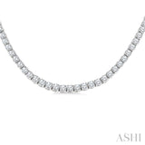 20 Ctw Round Cut Diamond Tennis Necklace in 14K White Gold
