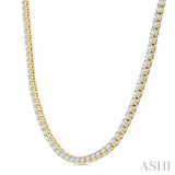 20 Ctw Round Cut Diamond Tennis Necklace in 14K Yellow Gold