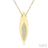 1/10 Ctw Marquise Shape Round Cut Diamond Fashion Pendant in 14K Yellow Gold