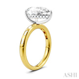 1/3 Ctw Pear Shape Baguette and Round Cut Diamond Semi-Mount Engagement Ring in 14K Yellow and White Gold