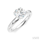 1/4 Ctw Round Shape Baguette and Round Cut Diamond Semi-Mount Engagement Ring in 14K White Gold